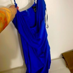 Blue prom dress with slit leg